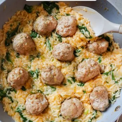 Recipe 'Lemon Basil Meatballs & Rice'