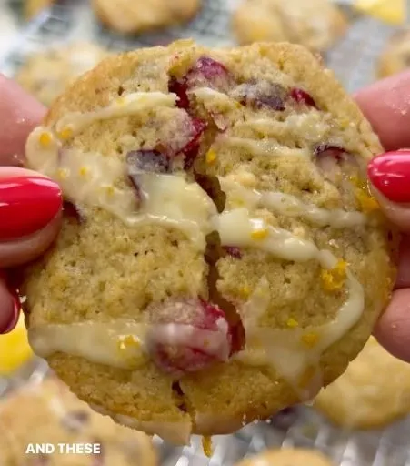 Cranberry Orange Cookies with Orange Icing