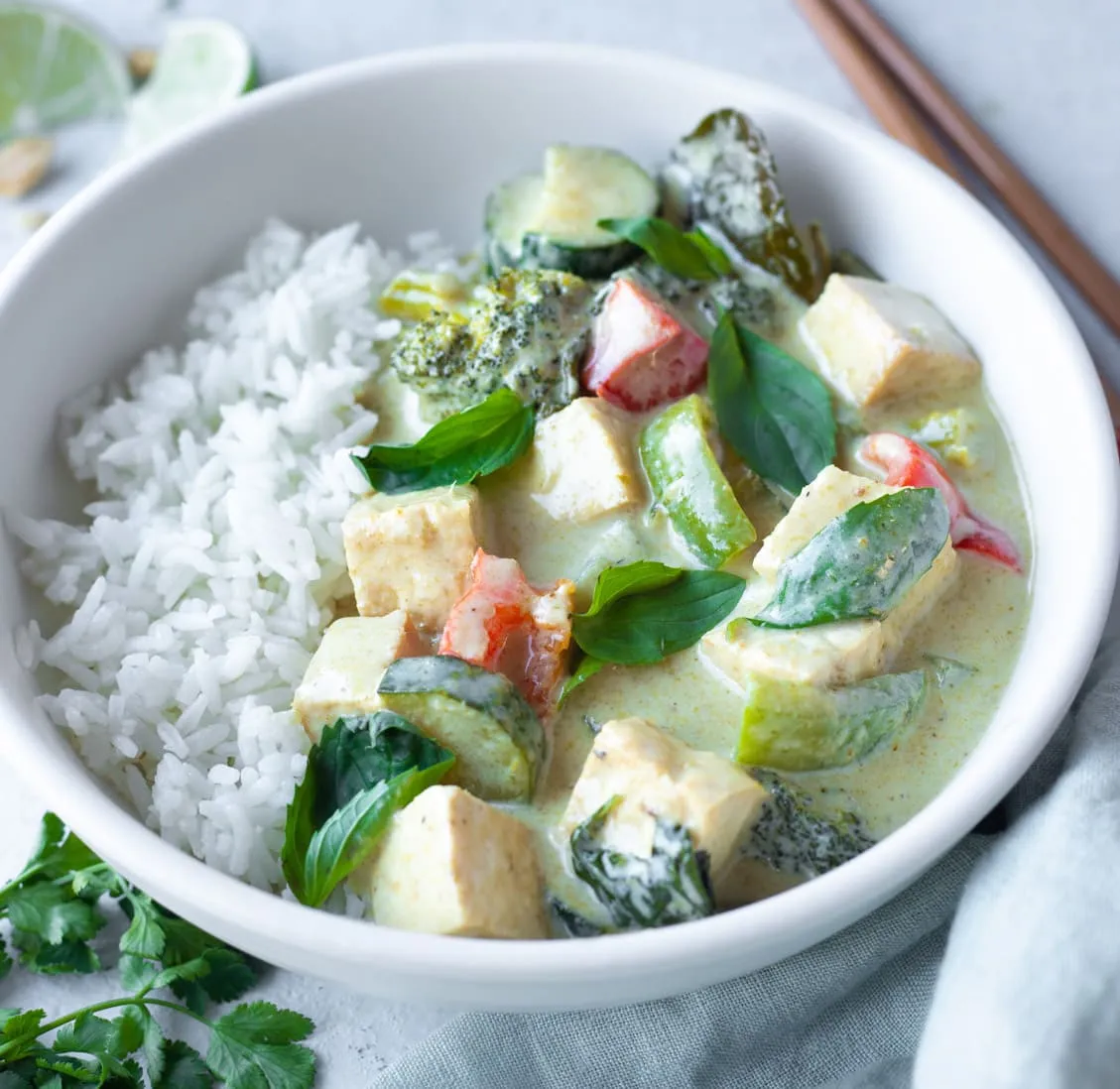 Vegan Instant Pot Thai Green Curry with Tofu