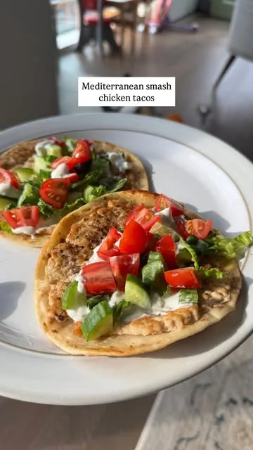 Mediterranean Smash Chicken Tacos
