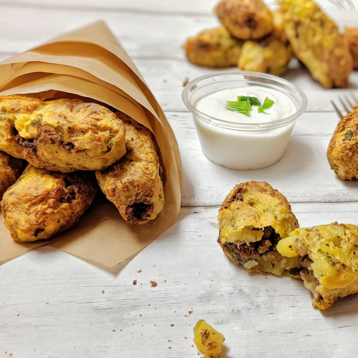 Air Fryer Beef-Stuffed Potato Croquettes