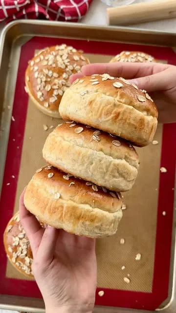 Honey Oatmeal Burger Buns