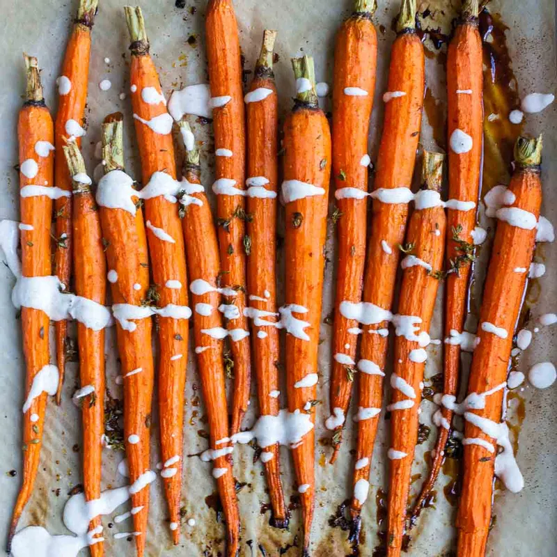 Easy Vegan Maple Roasted Carrots