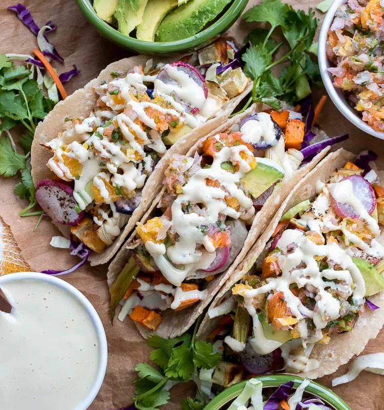Roasted Veggie Tacos with Citrus Salsa