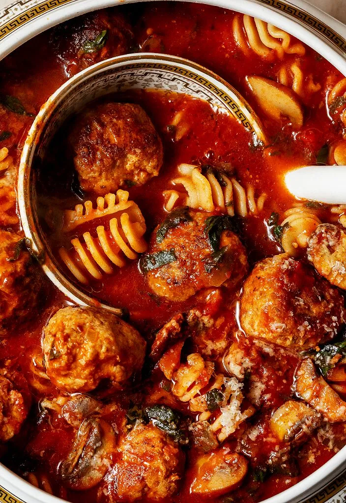 Meatball Soup with Pasta
