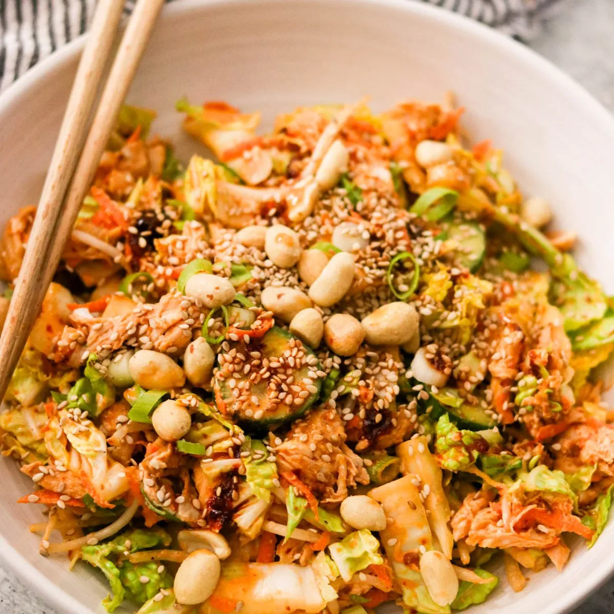 Bang Bang Chicken Salad (Spicy, Crunchy & Easy!)