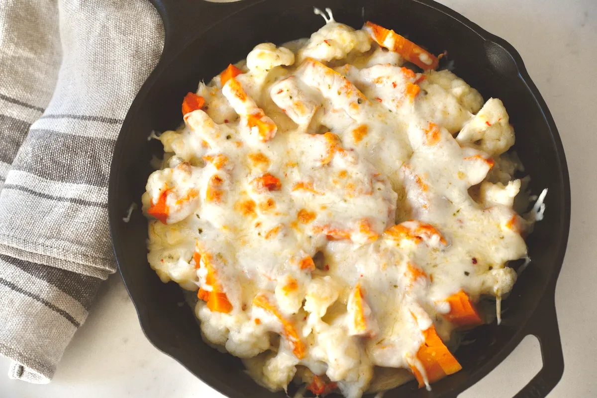 Cheesy Cauliflower Pumpkin Casserole