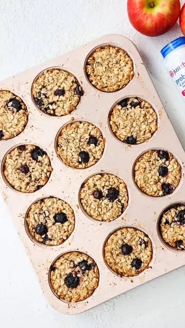 Gut-Healthy Apple Blueberry Oat Muffins