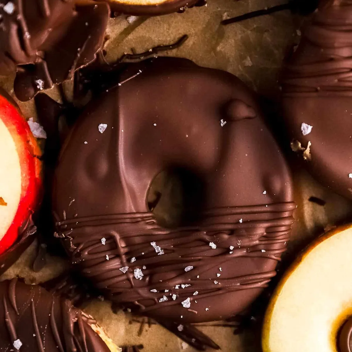 Chocolate-Covered Peanut Butter Apple Rings