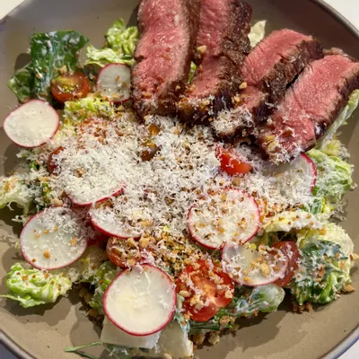 Recipe 'Steak Caesar Salad with Greek Yogurt Dressing (No Mayo!)'