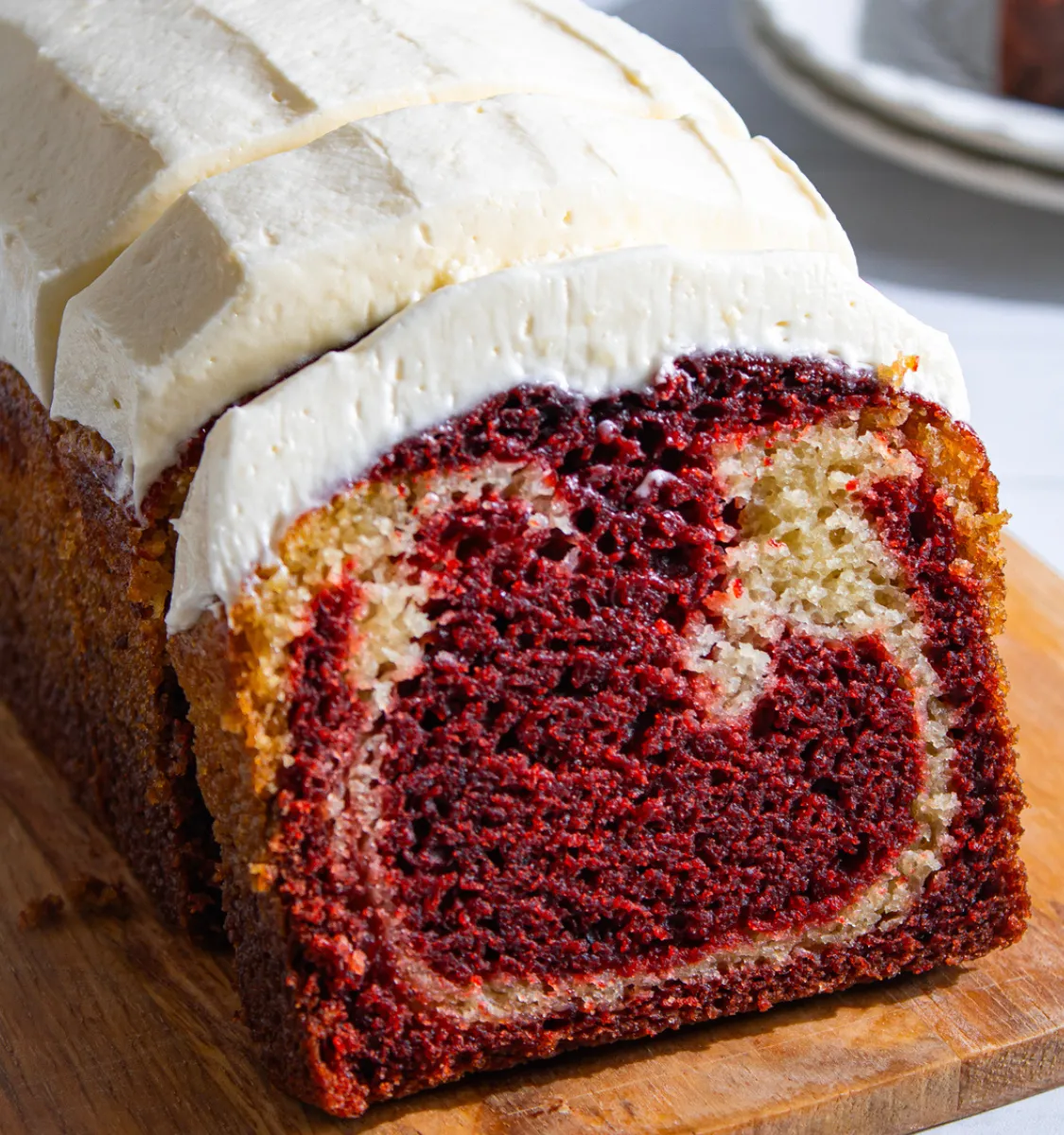 Red Velvet Marble Loaf Cake