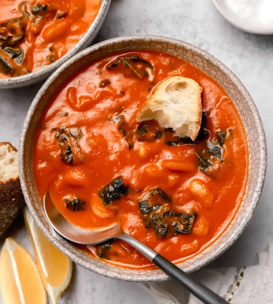 Hearty Tomato, White Bean, & Kale Soup