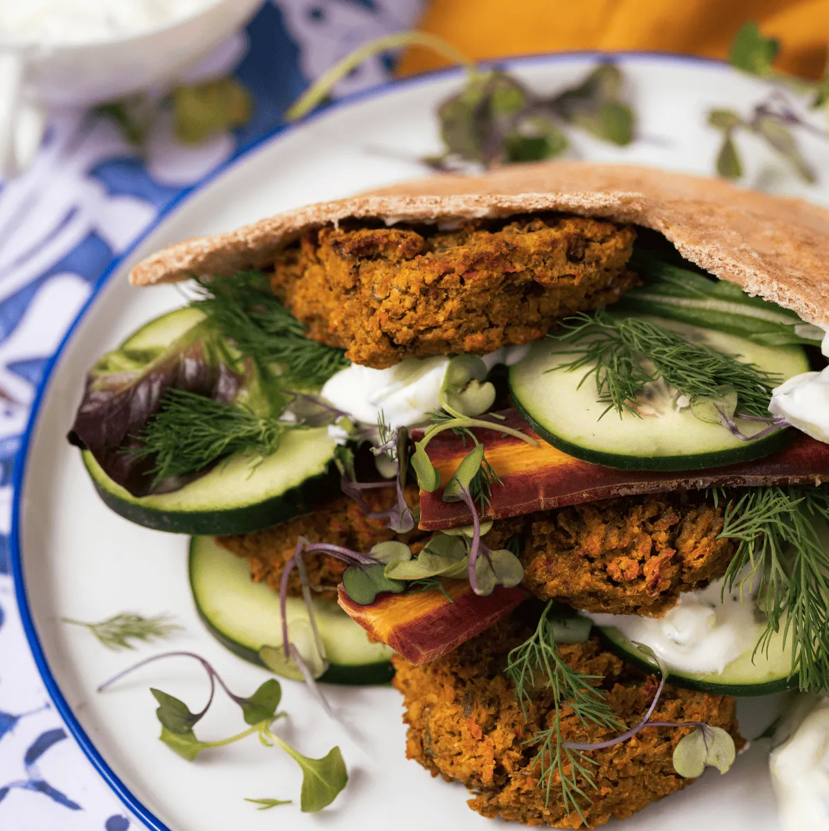 Gluten Free Falafel with Vegan Tzatziki Sauce