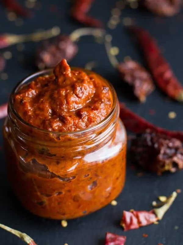 Homemade Harissa (Spicy Red Pepper Sauce).