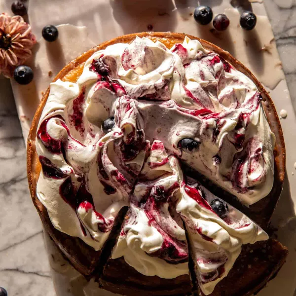 Bursting Blueberry Ricotta Pudding Cake