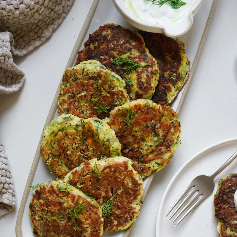 Easy Greek Kolokithokeftedes (Zucchini Fritters)