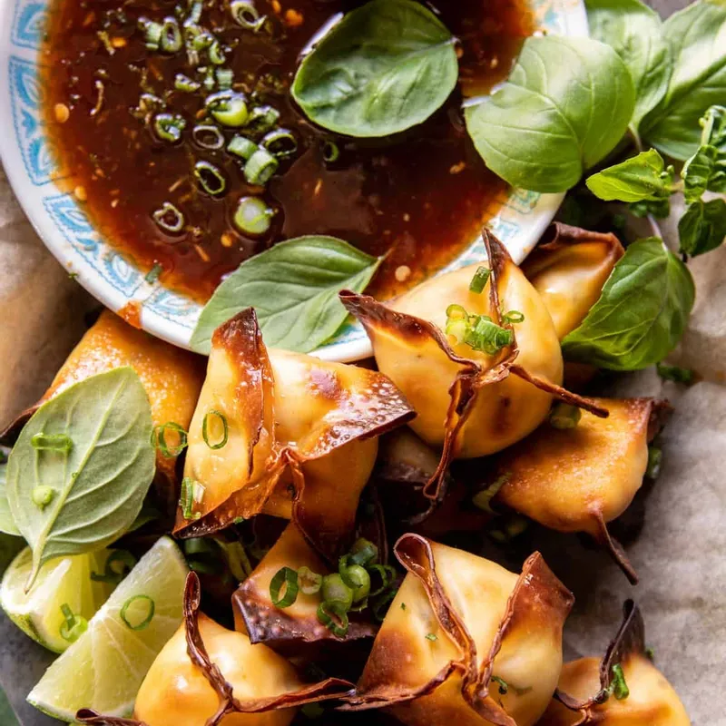 Cheese Rangoons with Sweet Ginger Chili Sauce