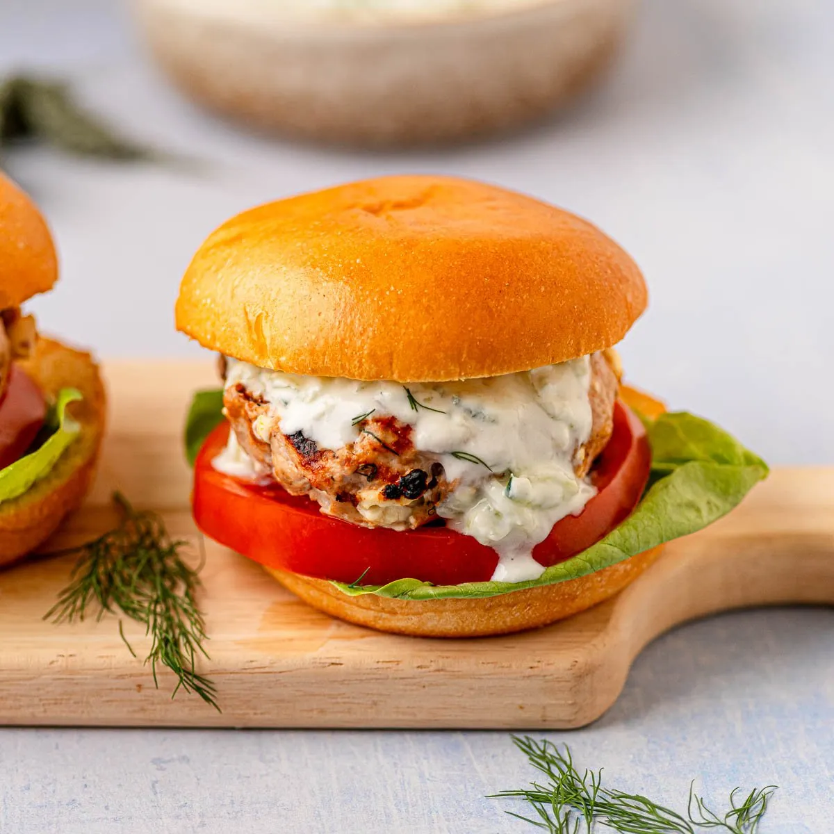 Greek Turkey Burgers with Tzatziki (Grill or Stovetop)