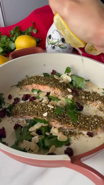 Tassal Salmon with Zaatar and Tahini
