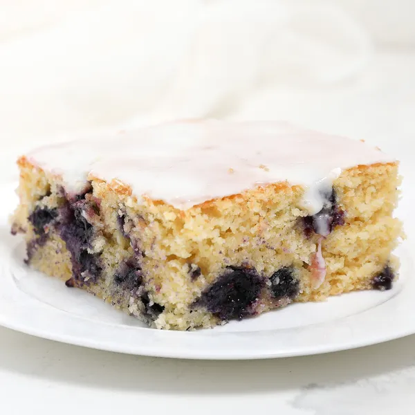 Blueberry Cornbread with Lemon Glaze