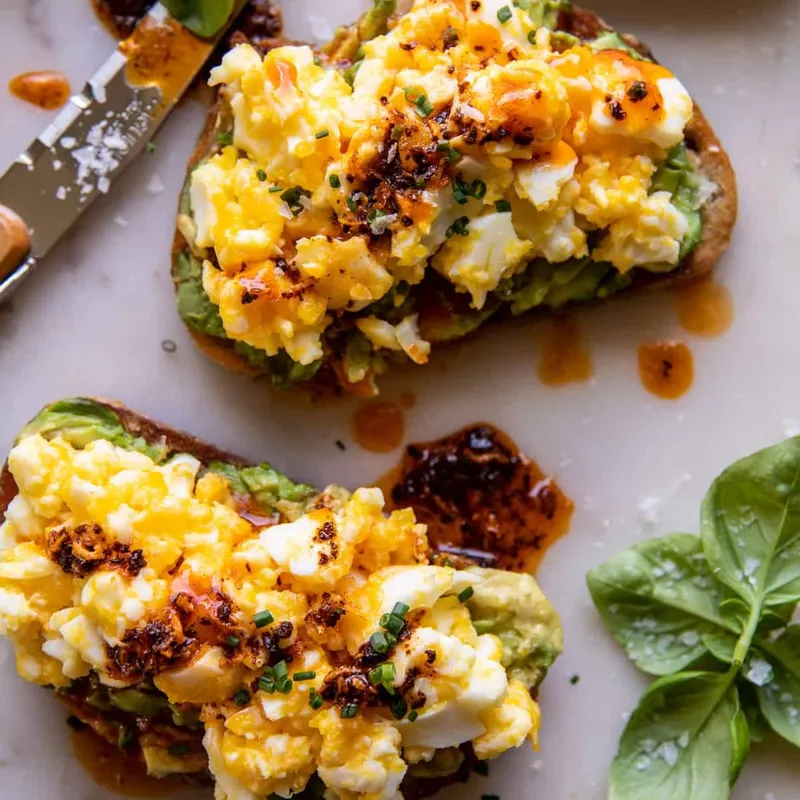 Dad's Easy Cheesy Eggs with Chili Butter