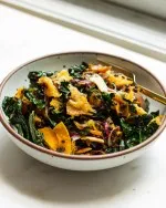 Baked Kale Salad with Apple Cider Vinaigrette &amp; Griddled Goat Cheese