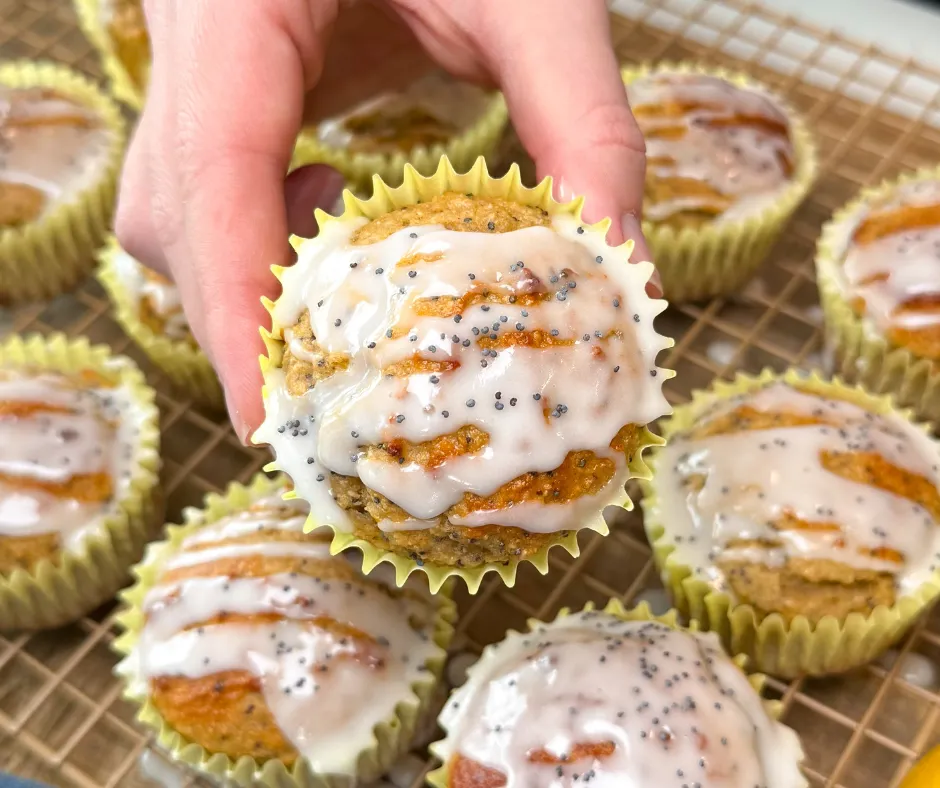 High Protein Lemon Poppyseed Muffins