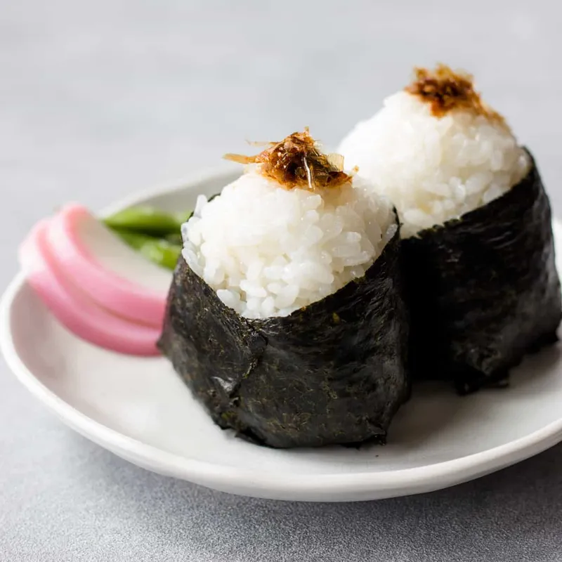 Okaka Onigiri (Bonito Flake-Filled Rice Balls)