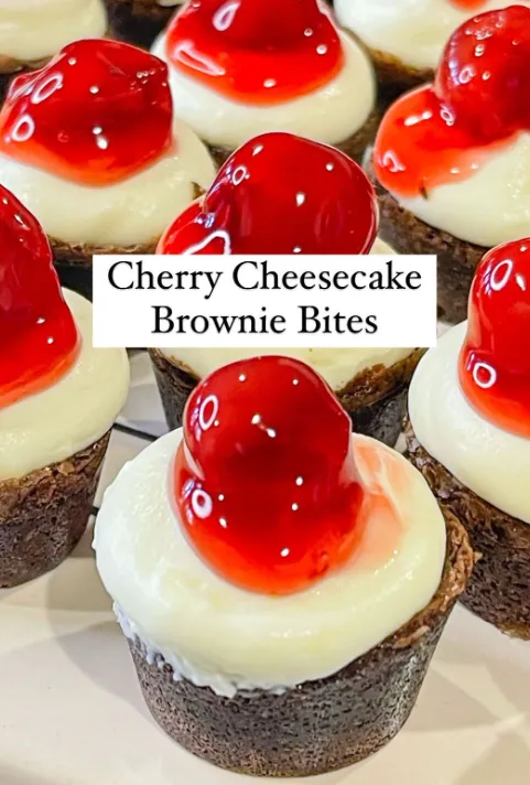 Cherry Cheesecake Brownie Bites