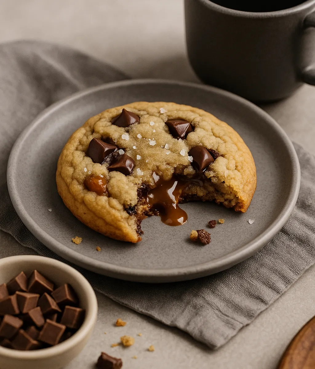 Chewy Salted Caramel Chocolate Chip Cookies Recipe