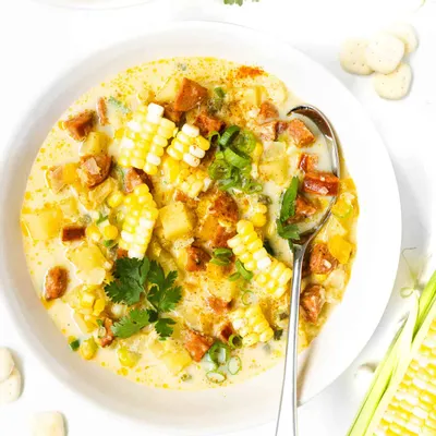 Recipe 'Corn Chowder with Sausage (Quick Summer Recipe!)'