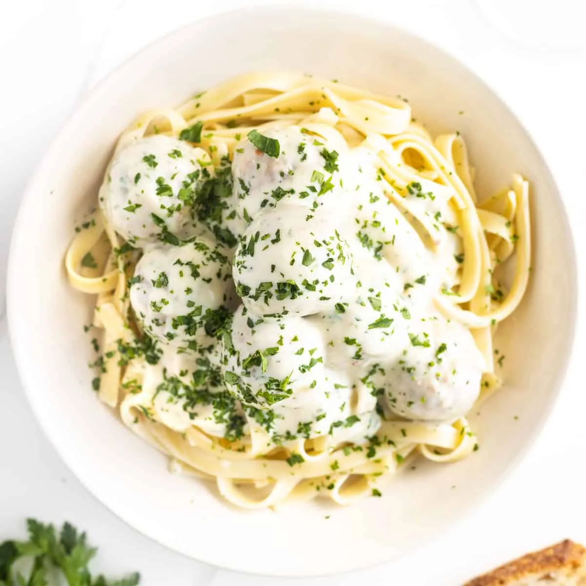 Meatballs with Alfredo Sauce - Easy Fettuccine Recipe!