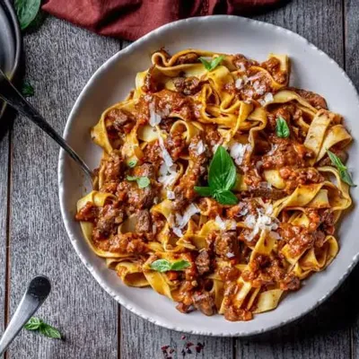 Recipe 'Red Wine Slow Braised Italian Beef Ragù'