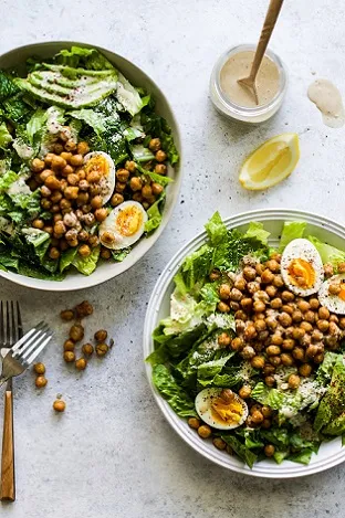 Sumac Roasted Chickpea Caesar Salad
