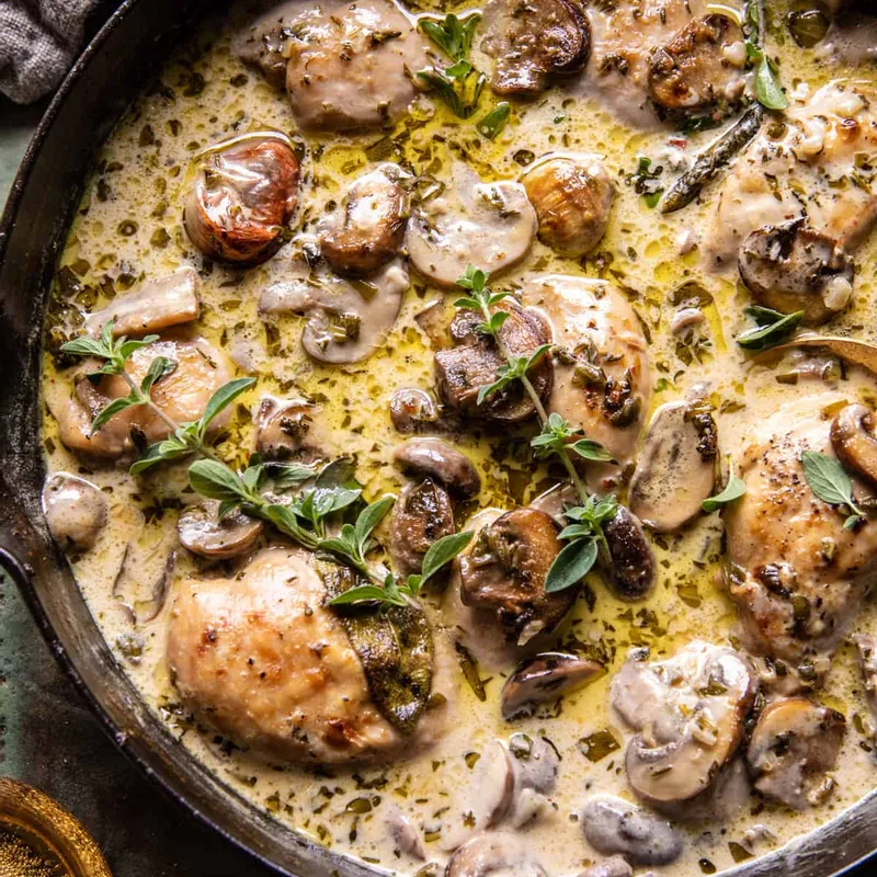 Creamed Mushroom and Brie Chicken