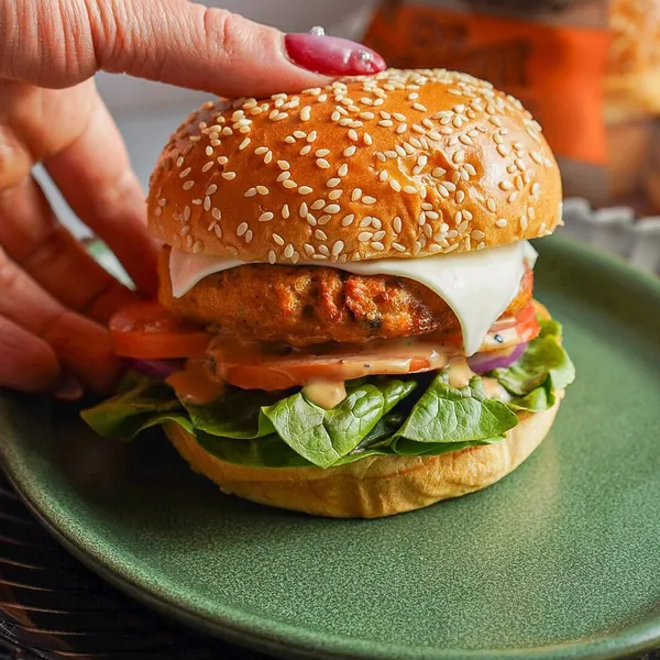 Fried Miso Salmon Burgers