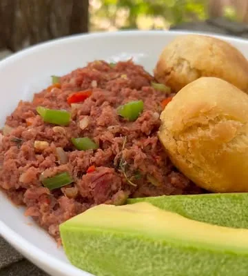 Recipe 'Corned Beef & Fried Dumplings'