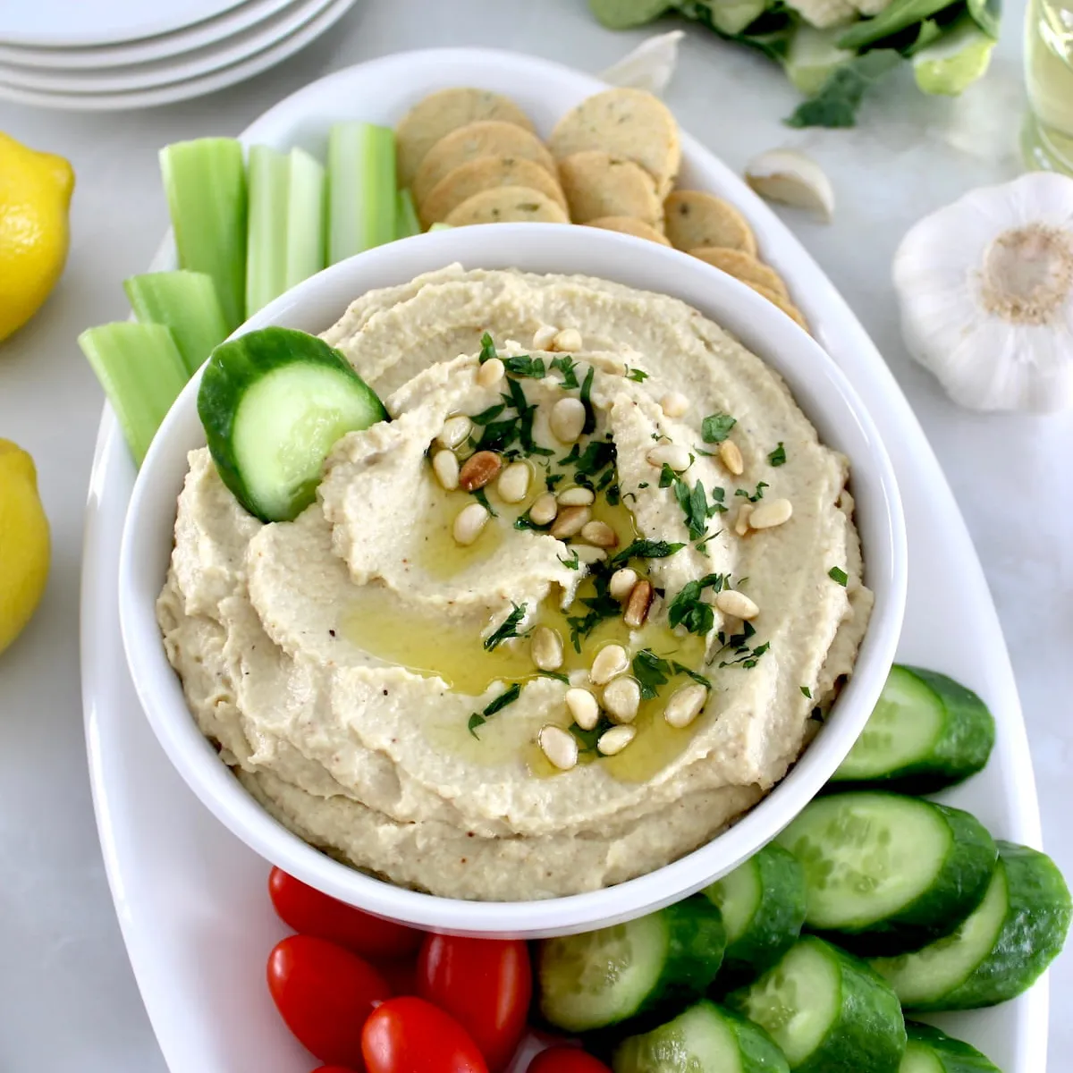 Roasted Garlic Cauliflower Hummus