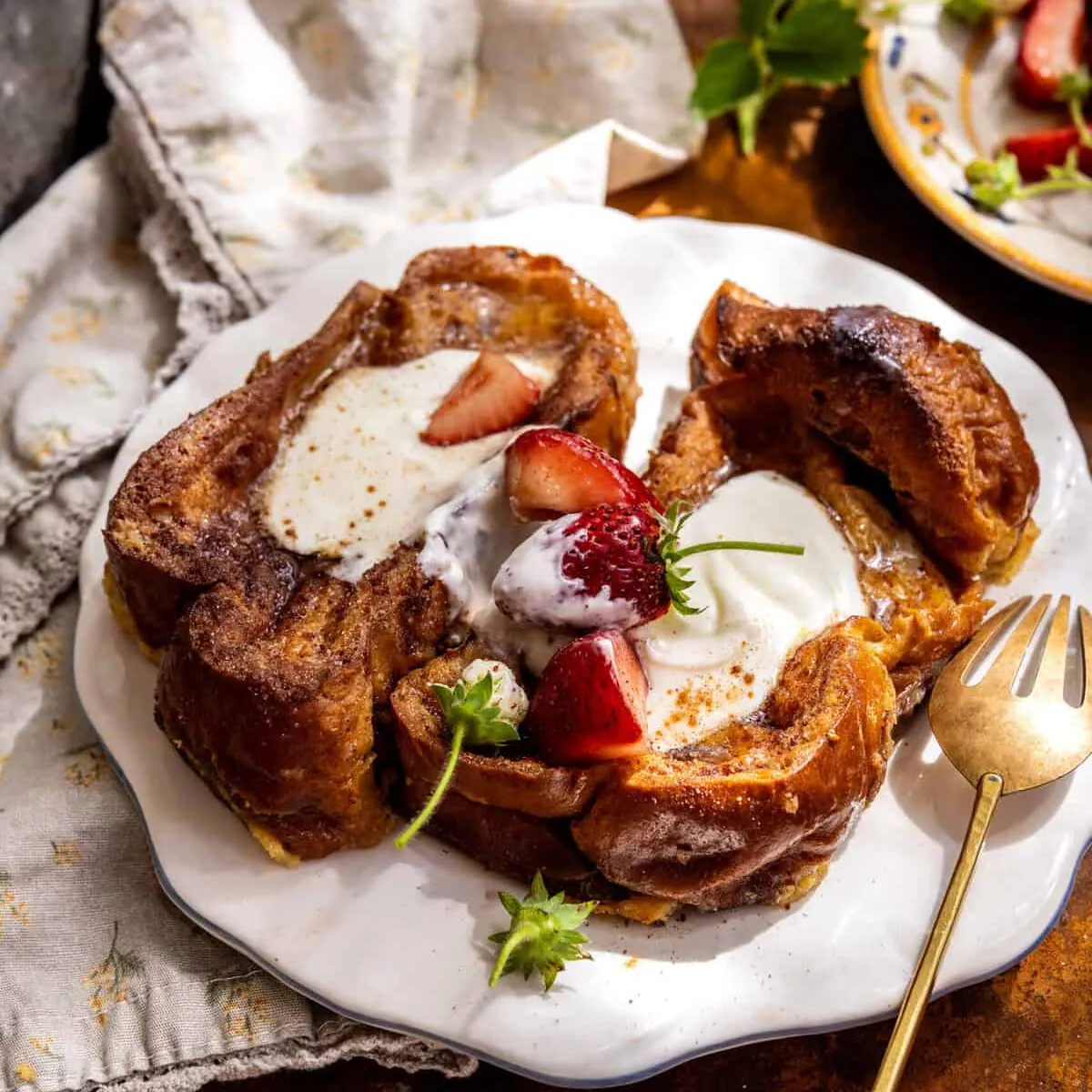 Baked Condensed Milk Cinnamon French Toast