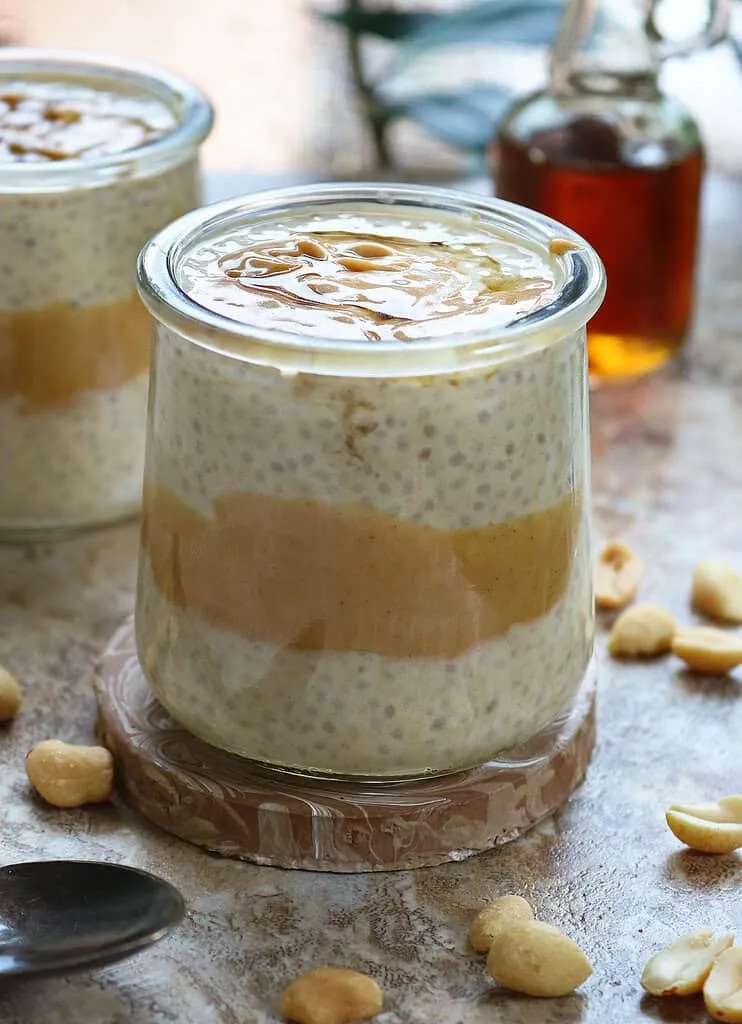 High Protein, High Fiber Peanut Butter Maple Chia Pudding