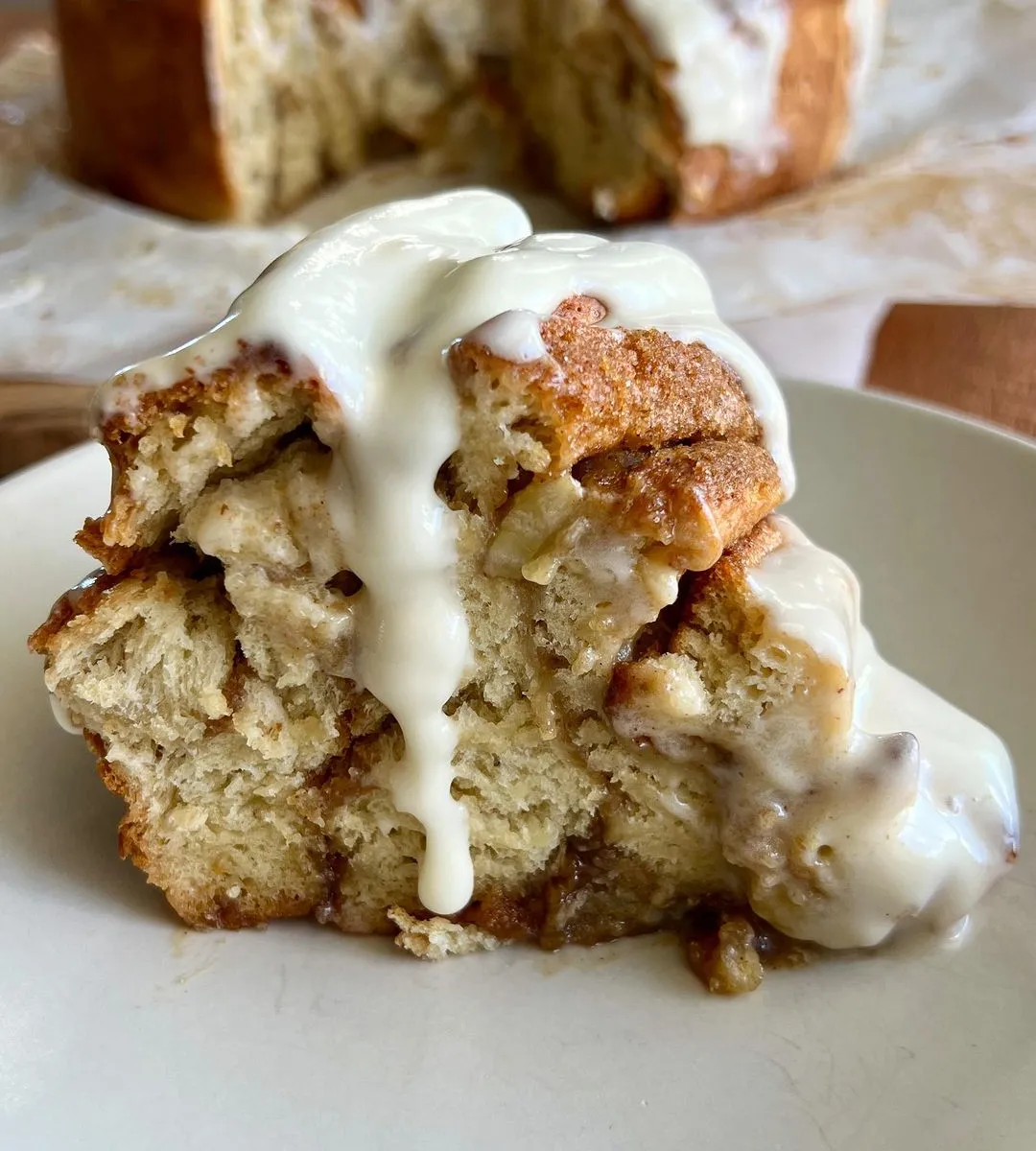 GIANT BANANA BREAD CINNAMON ROLL CAKE