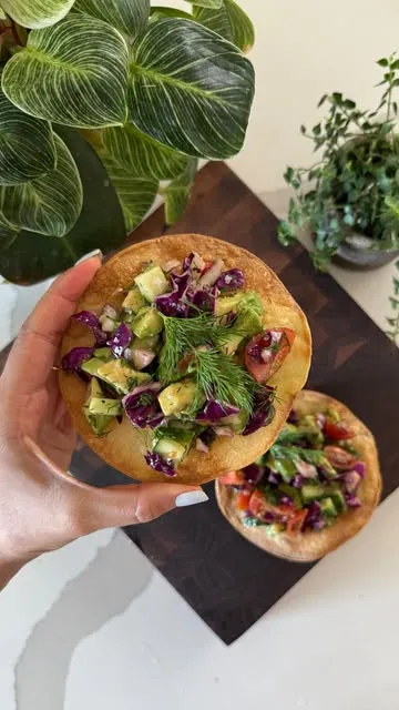 Chopped Salad Tostadas with Avocado and Dill
