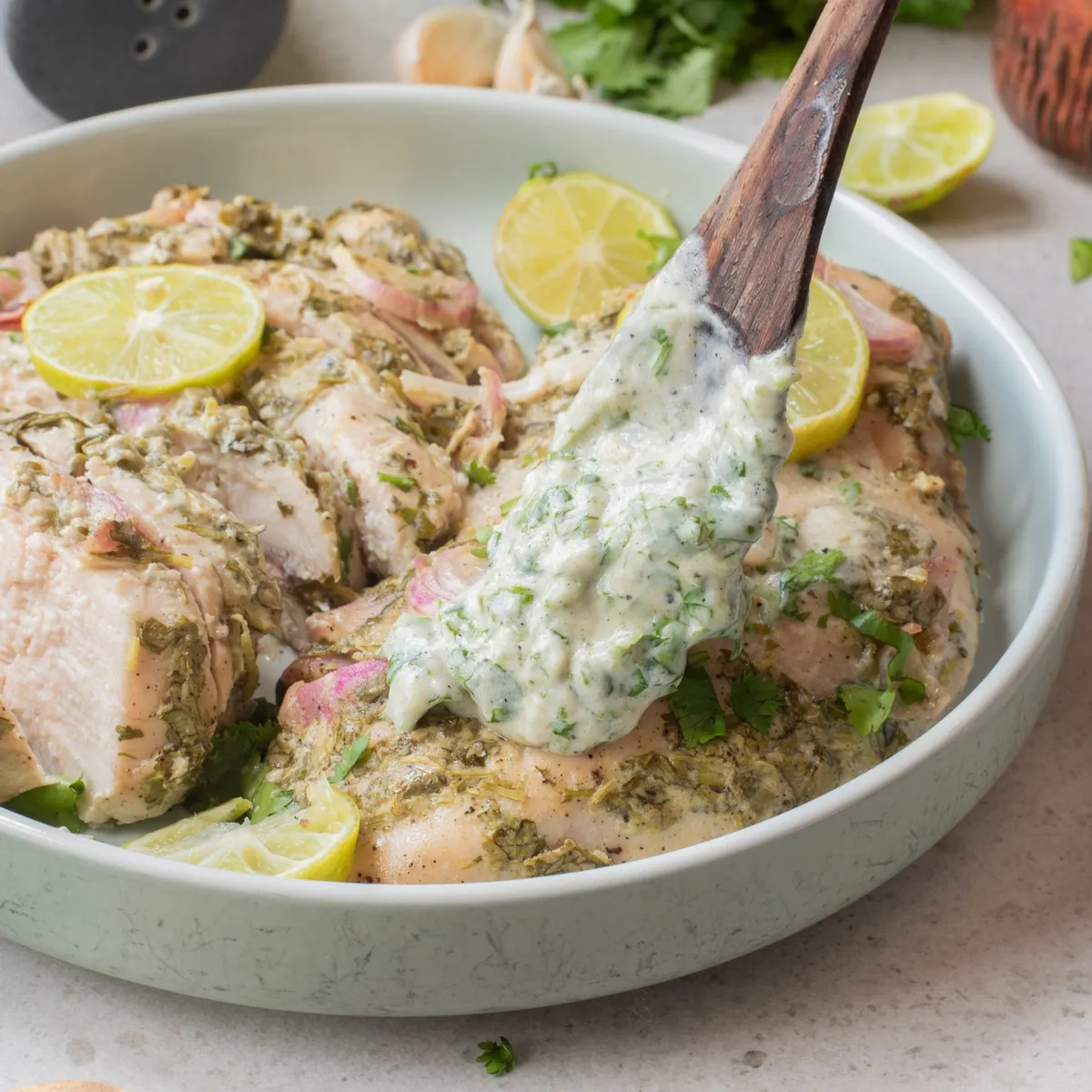 Air Fryer Yogurt Cilantro Lime Chicken (Thighs or Breasts)