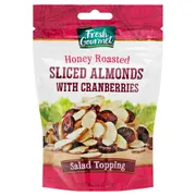 Fresh Gourmet Almonds with Cranberries, Honey Roasted, Sliced