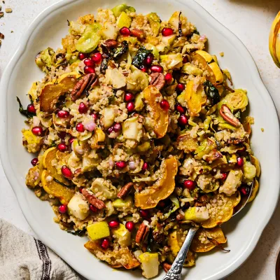 Recipe 'Fall Quinoa Salad Recipe with Delicata Squash and Brussels Sprouts'