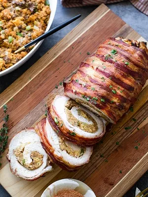 Recipe 'Bacon Wrapped Stuffed Pork Loin'