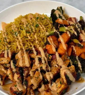 Recipe 'Harissa Honey Chicken Rice Bowl'