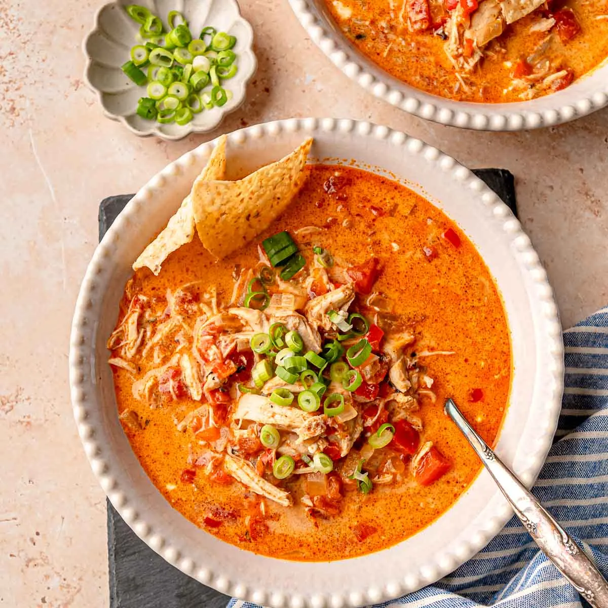 Creamy Chicken Taco Soup (No Beans)