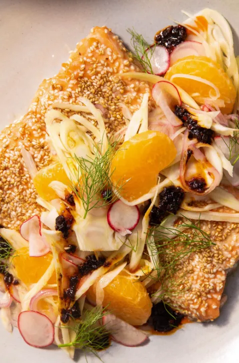 Honey Sesame Salmon with Fennel/Citrus