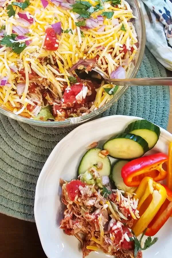 Mexican Layered Chicken Dip